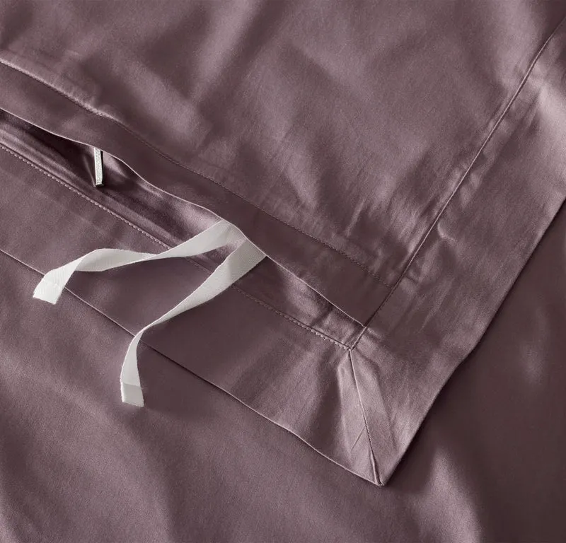 Signature Hemmed Duvet Set - Plum
