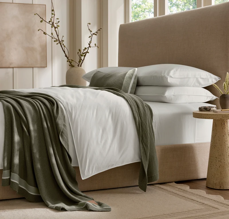 Court Knit Throw Blanket - Heathered Pine