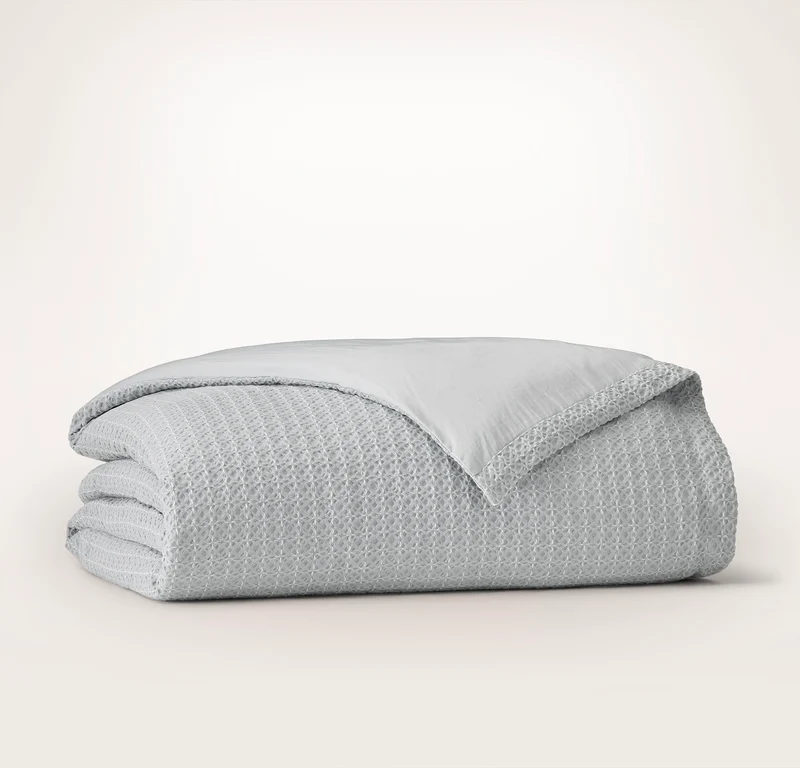Mosaic Waffle Duvet Cover - Shore/Cream