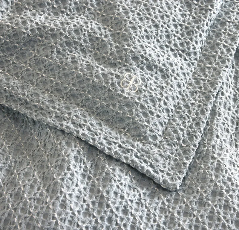 Mosaic Waffle Duvet Cover - Shore/Cream
