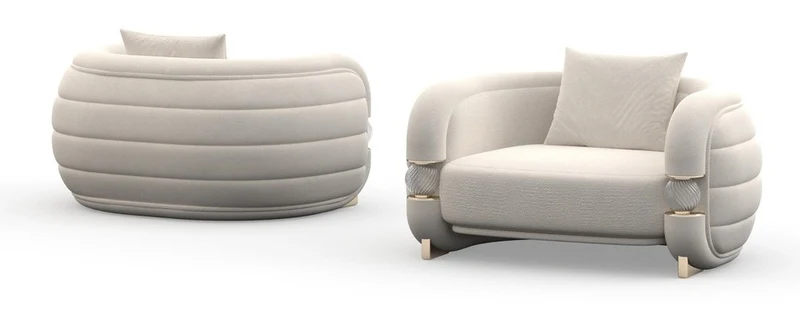 Casa Padrino Luxus Sessel Modern Grau / Beige - Hochwertige Verarbeitung - Moderne Wohnzimmer Möbel - Luxus Qualität