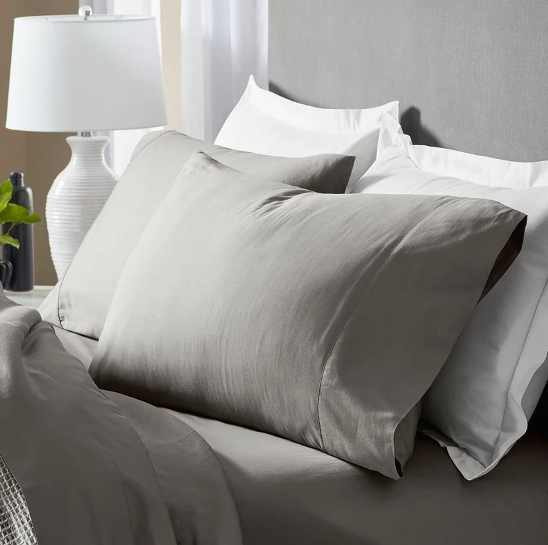 Signature Hemmed Pillowcase Set - Stone