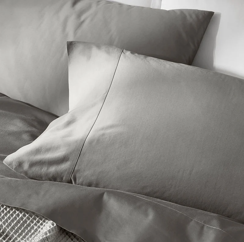 Signature Hemmed Pillowcase Set - Stone