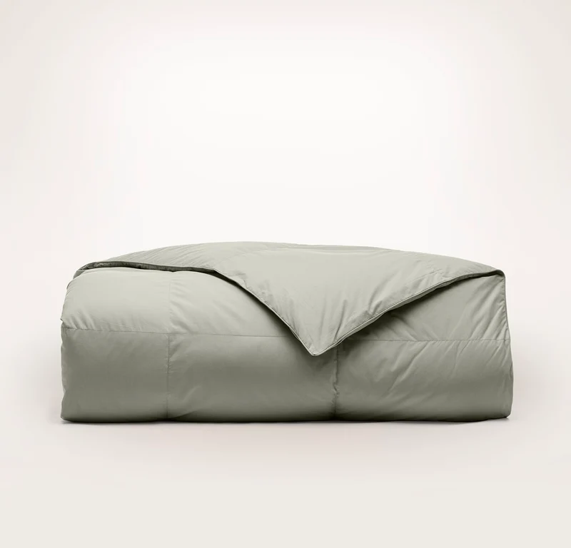 Percale Quilted Down Comforter - Sageleaf