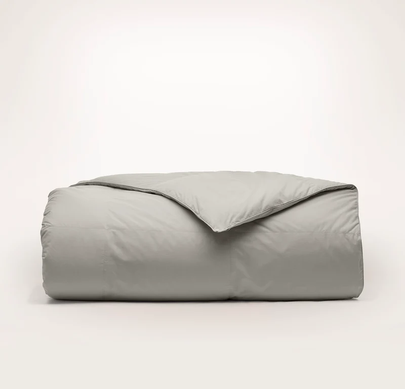 Percale Quilted Down Comforter - Pewter