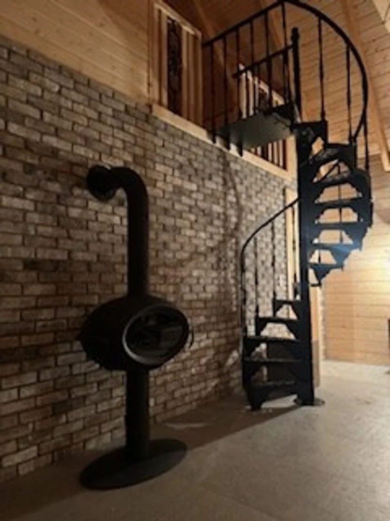 Casa Padrino Gusseisen Wendeltreppe Schwarz Ø 133 x H. 264 cm - Rustikale Spiraltreppe mit 13 Stufen - Massive Gusseisen Treppe