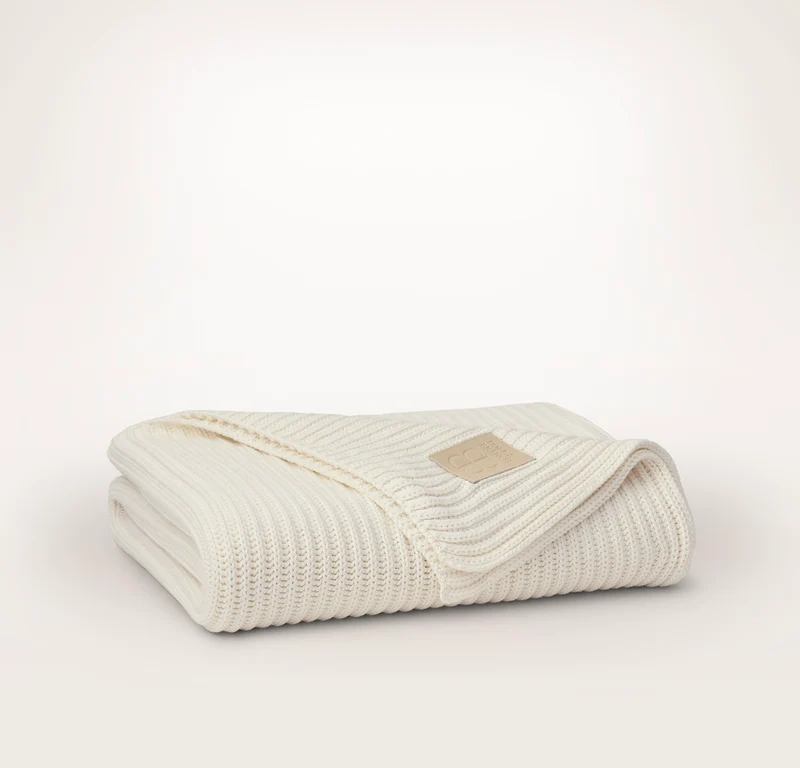 Sunday Knit Throw Blanket - Cream