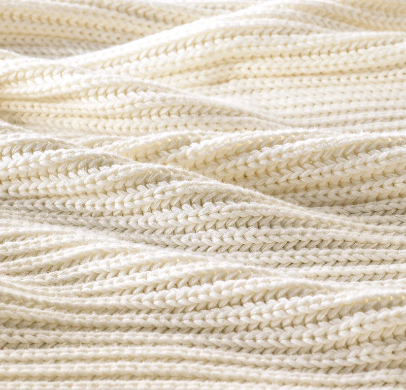 Sunday Knit Throw Blanket - Cream