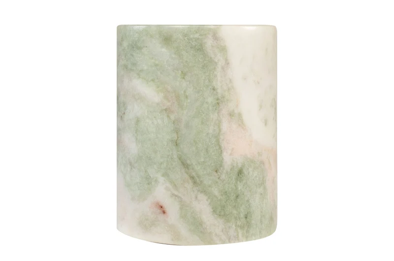 Casa Padrino Luxus Marmor Weinkühler Grün Ø 14 x H. 18 cm - Massiver Flaschenkühler aus hochwertigem Indian Green Onyx - Luxus Bar Accessoires