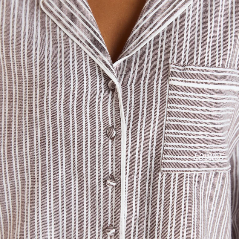 Stripe Pyjama Shirt - Chocolade