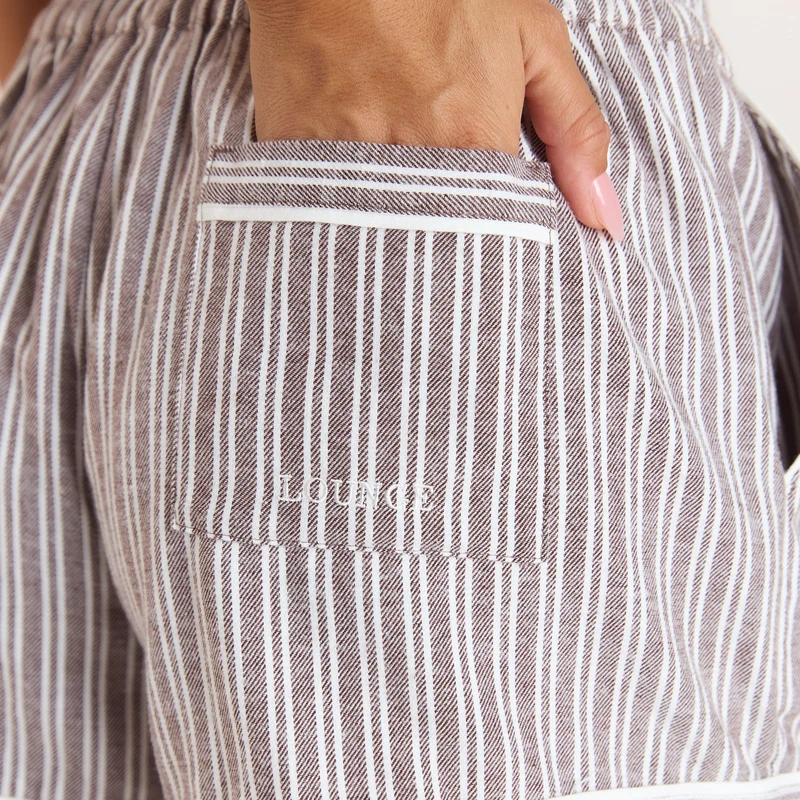 Stripe Pyjama Shorts - Chocolade
