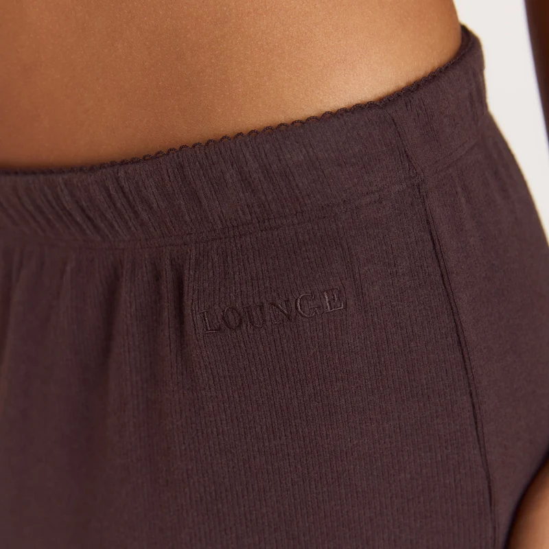 Ribbed Pyjama Broek - Donker Chocoladekleurig