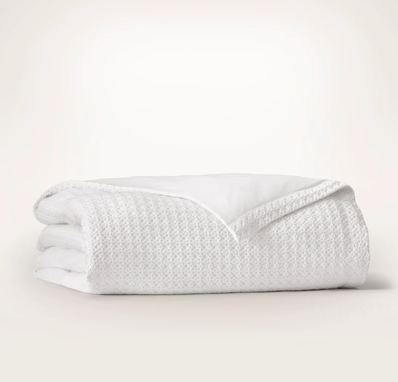 Mosaic Waffle Duvet Cover - White/White
