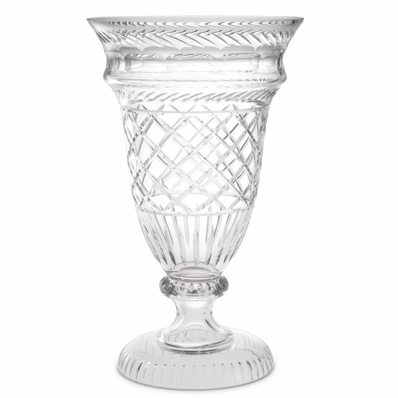 Casa Padrino Luxus Barock Deko Vase H. 45 cm - Runde Glasvase - Barockstil Blumenvase - Barock Deko Accessoires