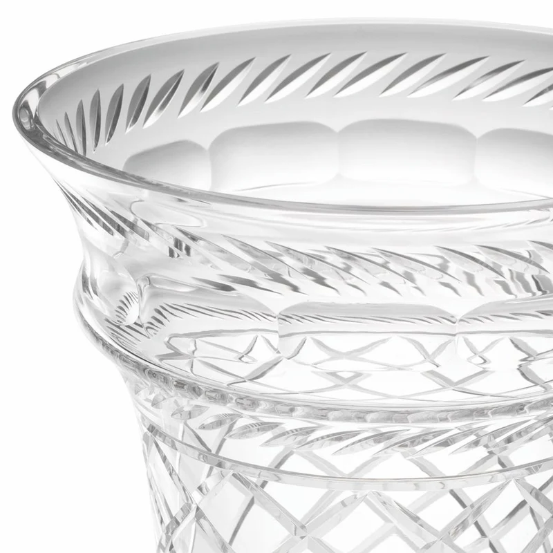 Casa Padrino Luxus Barock Deko Vase H. 45 cm - Runde Glasvase - Barockstil Blumenvase - Barock Deko Accessoires