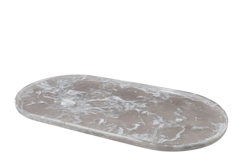 Casa Padrino Luxus Tablett Schwarz 60 x 30 x H. 1,7 cm - Großes rechteckiges Deko Tablett aus Kunstharz mit transparent schwarzer Wirbeloptik - Luxus Deko Accessoires