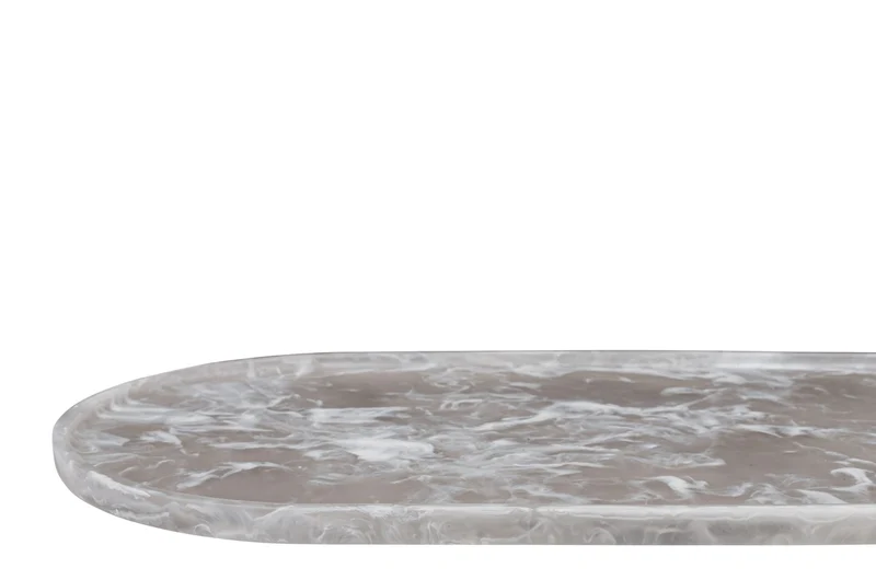 Casa Padrino Luxus Tablett Schwarz 60 x 30 x H. 1,7 cm - Großes rechteckiges Deko Tablett aus Kunstharz mit transparent schwarzer Wirbeloptik - Luxus Deko Accessoires