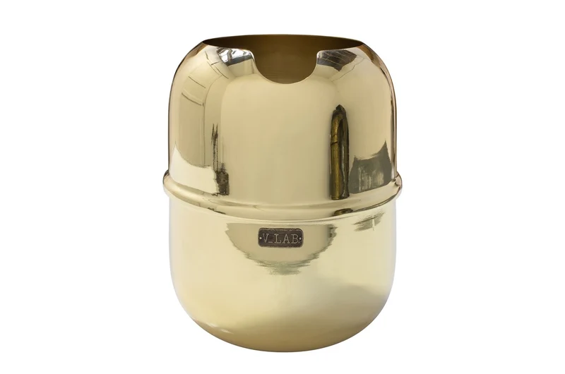 Casa Padrino Luxus Deko Objekt Gold Ø 18 x H. 21,2 cm - Weinkühler aus massivem poliertem Messing - Luxus Deko Accessoires