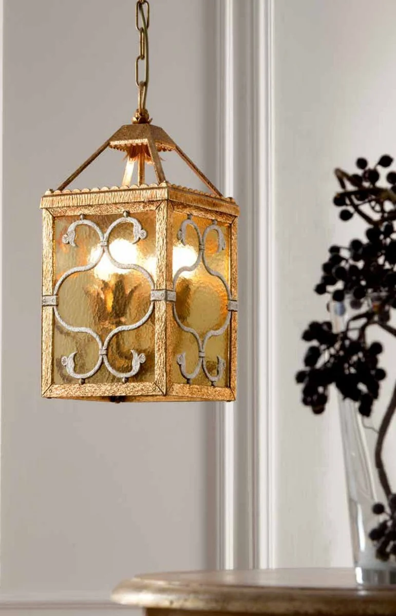 Casa Padrino Barock Kronleuchter Gold B. 20 x T. 20 x H. 45 cm 4-flammig - Handgefertigte Leuchte aus Italien - Barock Leuchten