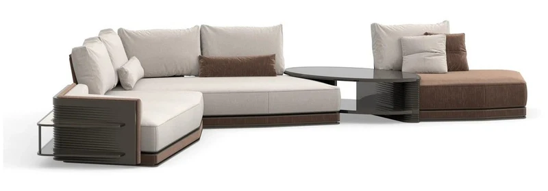 Casa Padrino Luxus Ecksofa Creme / Schwarz - Hochwertige Verarbeitung - Moderne Wohnzimmer Möbel - Luxus Qualität
