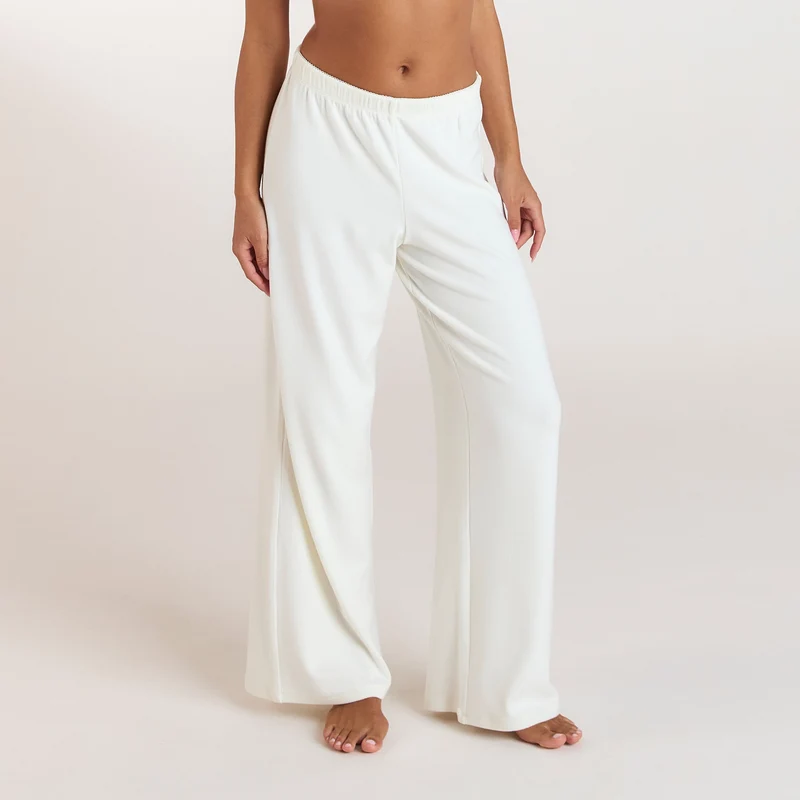 Ribbed Pyjama Broek - Crème