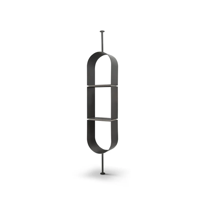 Casa Padrino Luxus Regal Grau 50 x 28 x H. cm - Regal mit Travertin - Moderne Wohnzimmer Möbel - Luxus Qualität