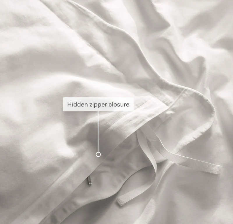 Percale Embellished Sham - Cream/Sand Curved Edge