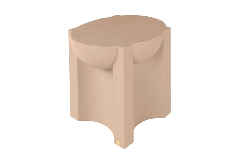 Casa Padrino Luxus Beistelltisch / Hocker Terrakotta 36 x 47 x H. 46,5 cm - Skulpturaler Beistelltisch aus Faserbeton, auch als Sitzhocker nutzbar - Luxus Möbel