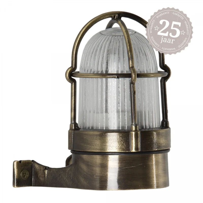 Casa Padrino Jugendstil Schiffslampe 9 x 12 x H. 15 cm - Bronze - Nostalgische Wetterfeste Außenleuchte