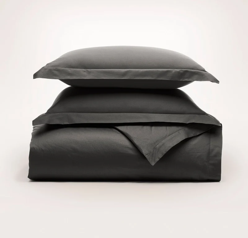 Percale Hemmed Duvet Set - Night