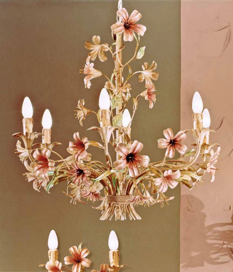 Casa Padrino Barock Kronleuchter Ø 76 x H. 68 cm 6-flammig - Handgefertigte Leuchte aus Italien - Barock Leuchten