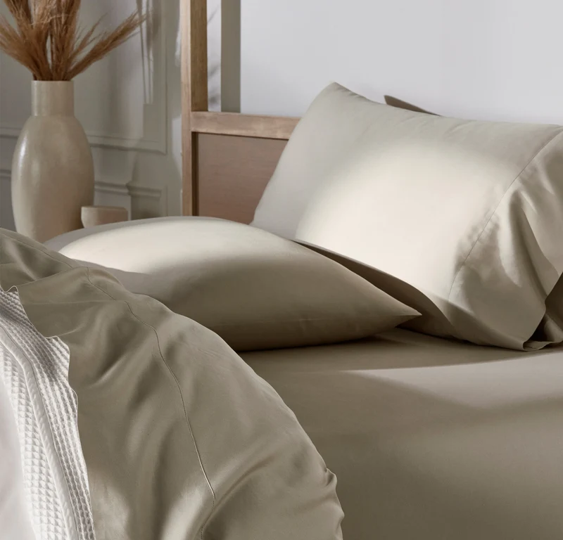 Percale Hemmed Sheet Set - Oak