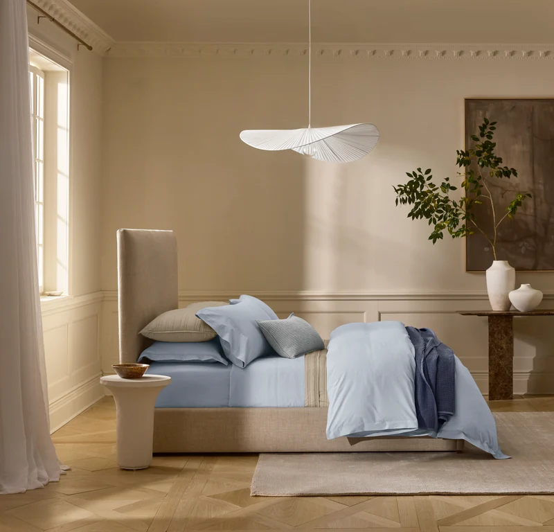 Percale Hemmed Sheet Set - Hydrangea