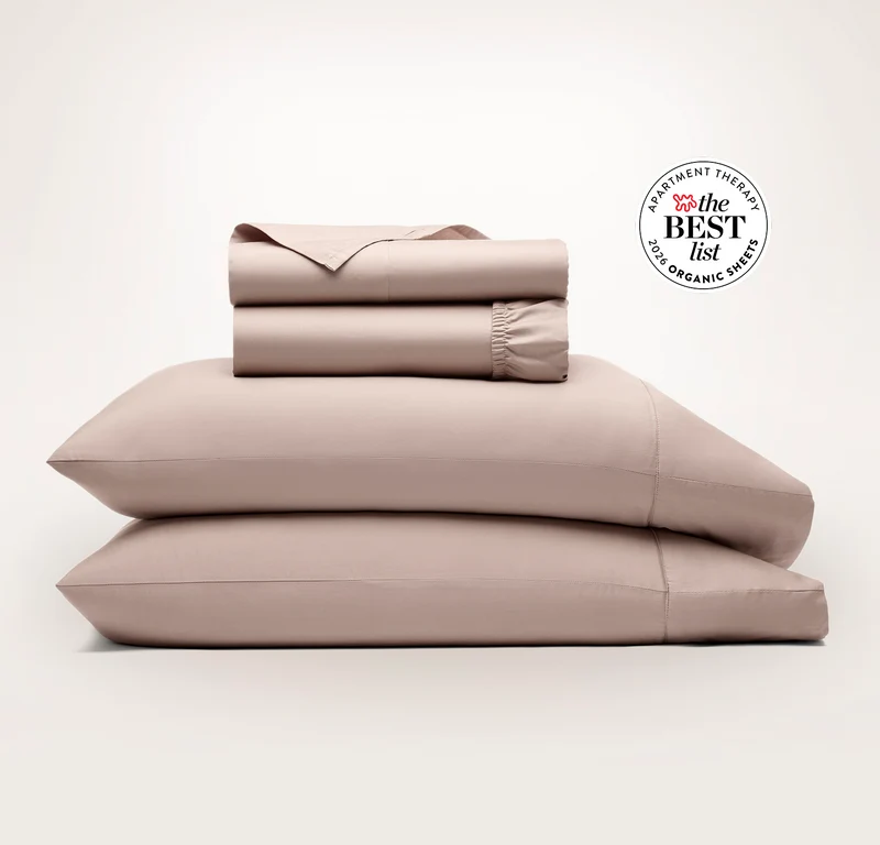 Percale Hemmed Sheet Set - Dusty Rose