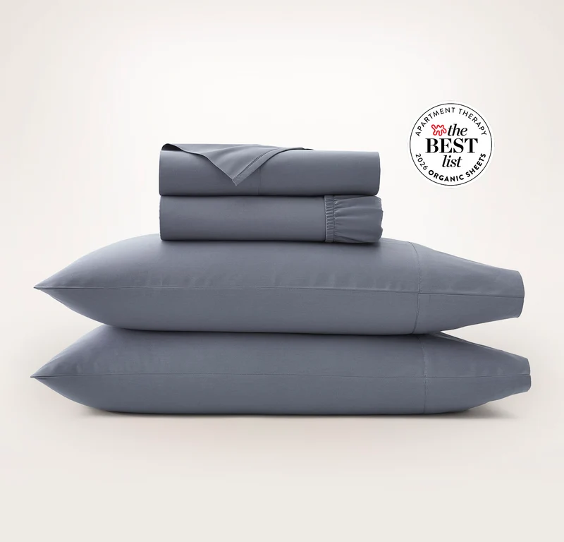 Percale Hemmed Sheet Set - Mineral