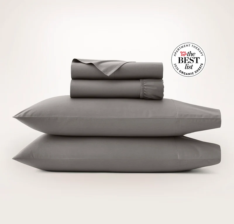 Percale Hemmed Sheet Set - Stone