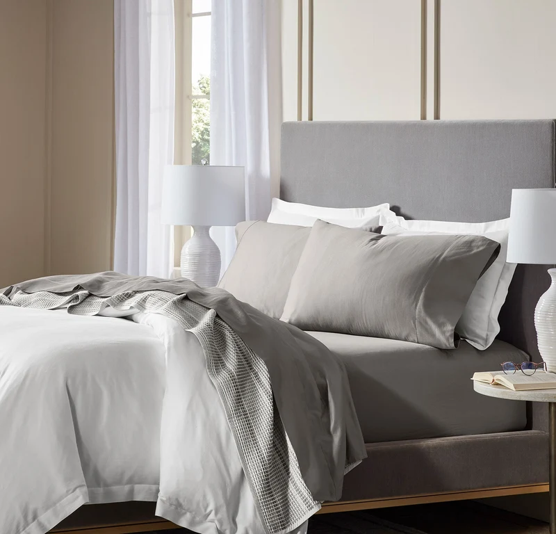 Percale Hemmed Sheet Set - Stone