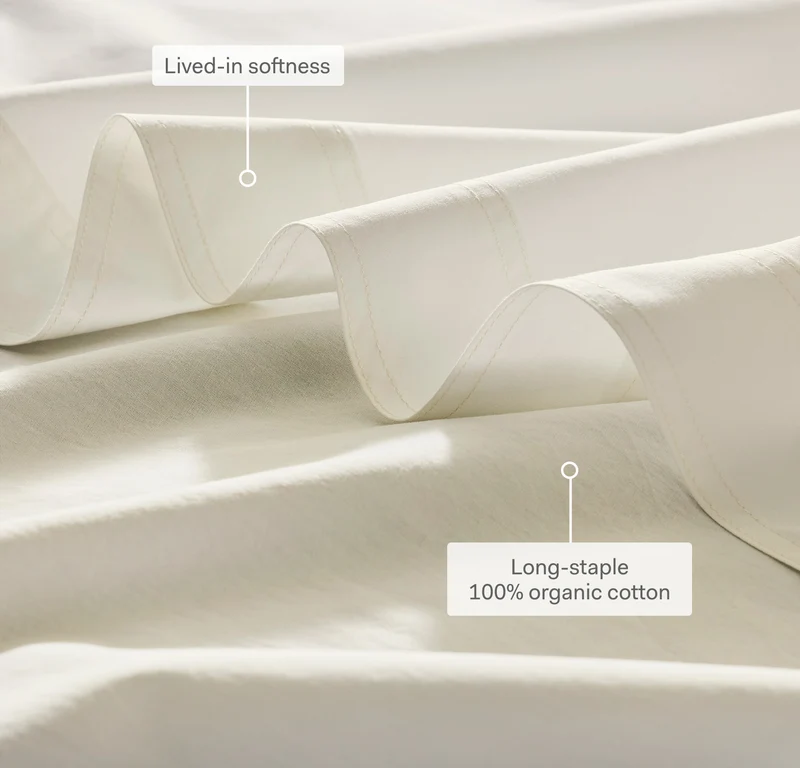 Percale Vintage Washed Sheet Set - Vintage Shore