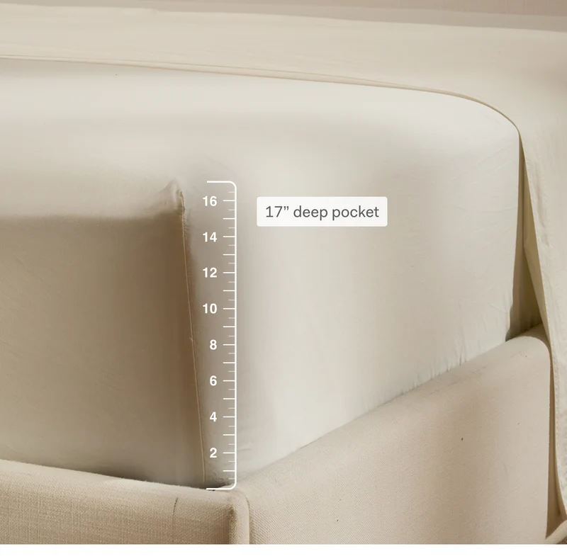 Percale Hemmed Fitted Sheet - Mineral