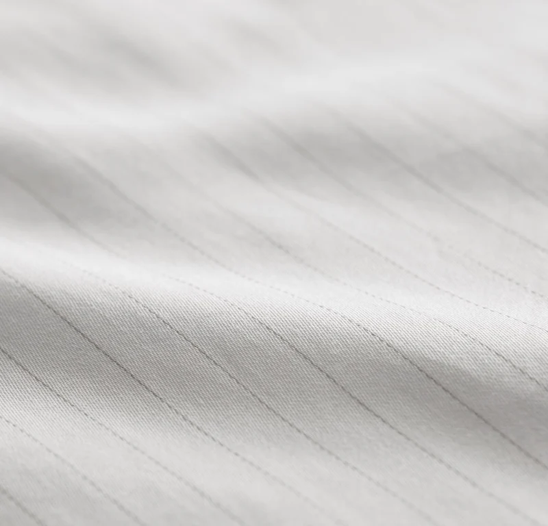 Signature Hemmed Sheet Set - White/Pewter Delicate Stripe