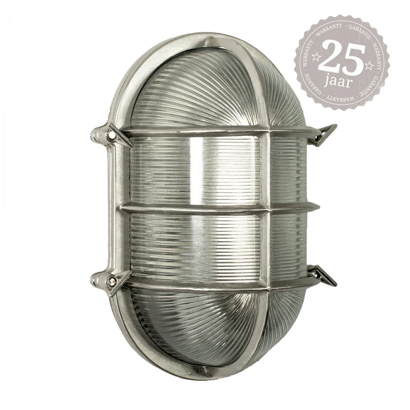 Casa Padrino Jugendstil Schiffslampe 18 x 15 x H. 28 cm - Nickel - Nostalgische Wetterfeste Außenleuchte