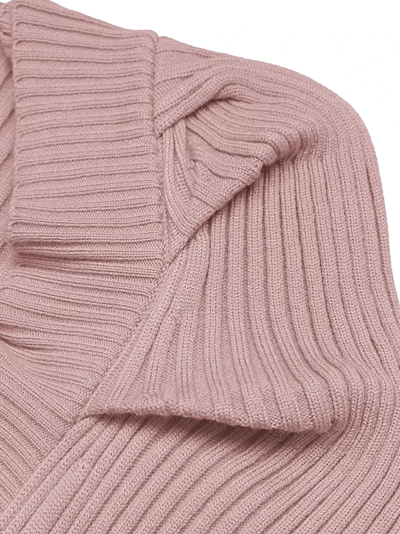 Geribbelde gebreide bodycon sweaterjurk met vierkante hals