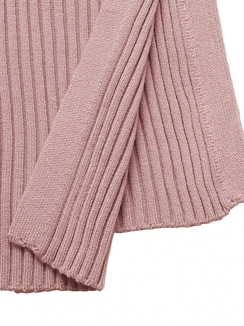 Geribbelde gebreide bodycon sweaterjurk met vierkante hals