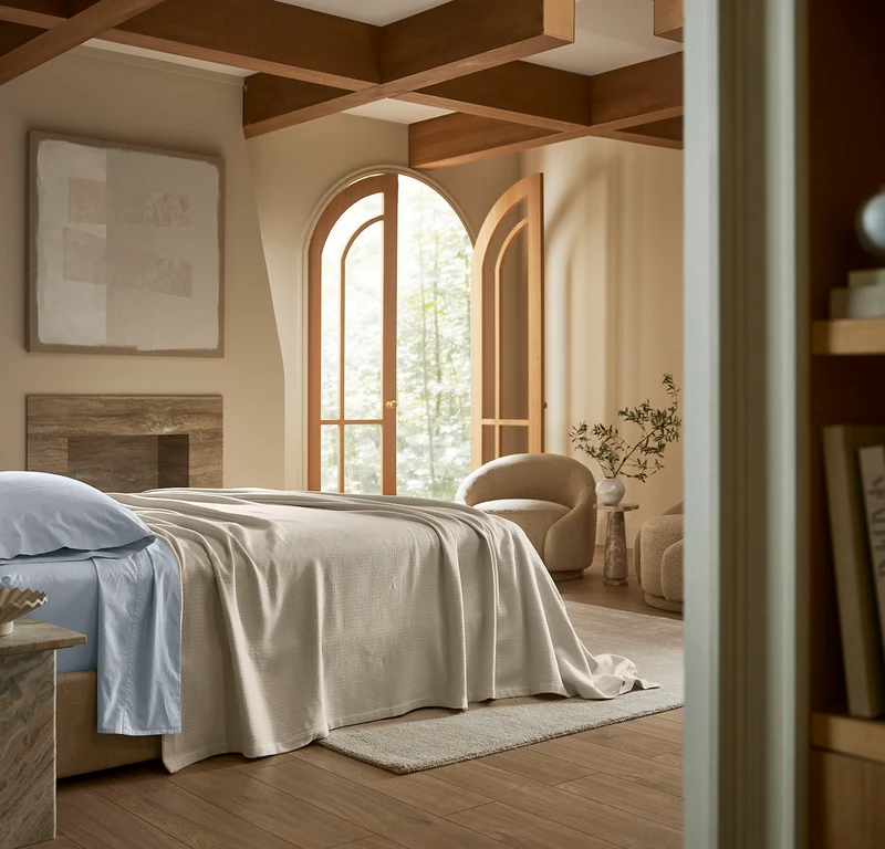 Cooling Bed Blanket - Sand - Lightweight