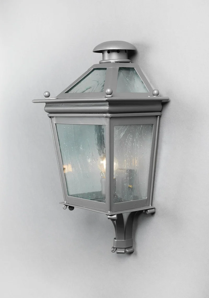 Casa Padrino Luxus Außen Laterne Grau B. 37 x H. 76 cm - Handgefertigte Laterne aus Schmiedeeisen - Luxus Kollektion - Edel & Prunkvoll