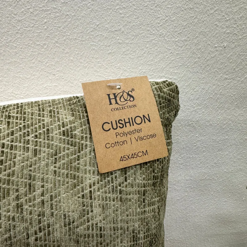 H&S Collection Chevron Kissen grün 45x45 Neuware Dekokissen