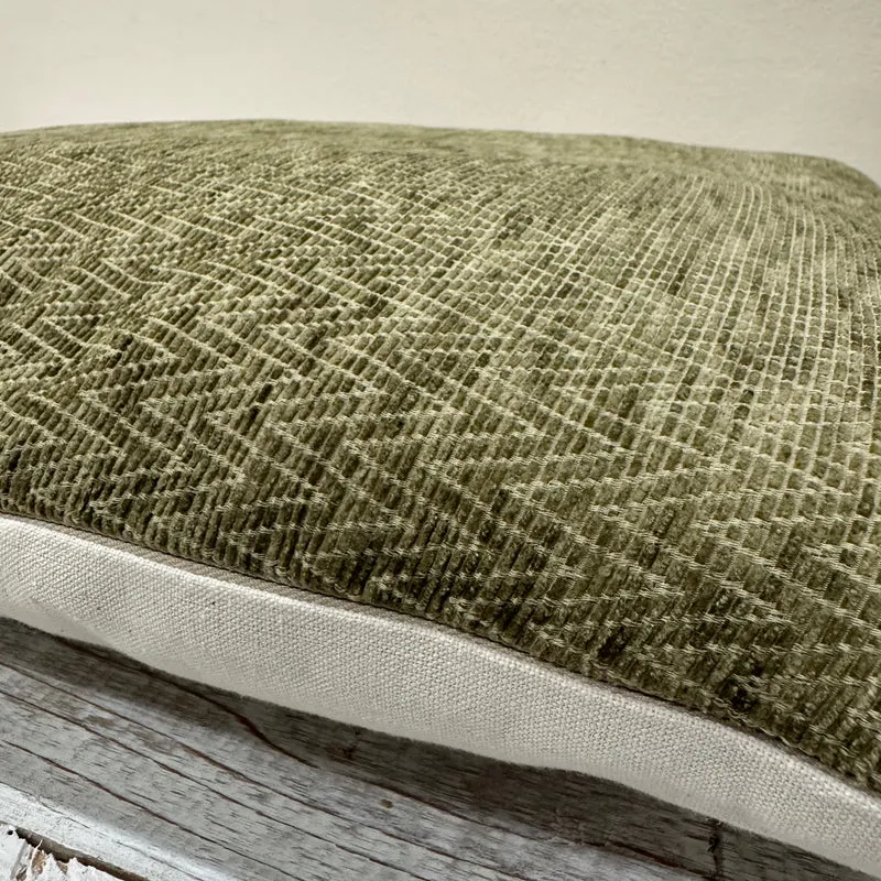 H&S Collection Chevron Kissen grün 45x45 Neuware Dekokissen