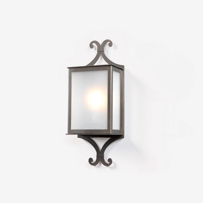 Casa Padrino Luxus Außen Laterne Grau B. 20 x H. 50 cm - Handgefertigte Laterne aus Schmiedeeisen - Luxus Kollektion - Edel & Prunkvoll