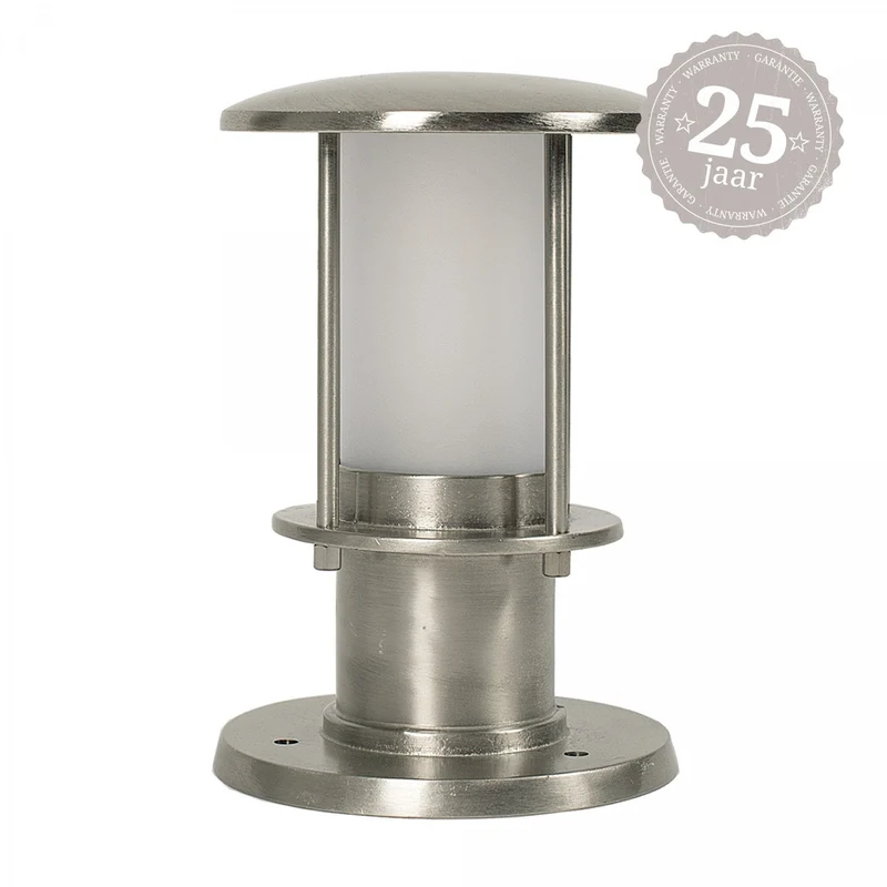 Casa Padrino Jugendstil Sockelleuchte 13 x H. 18 cm - Nickel - Nostalgische Wetterfeste Außenleuchte