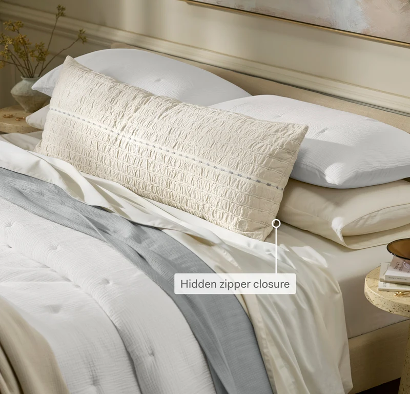 Tideline Pillow Cover (Grand Lumbar) - Natural/Shore